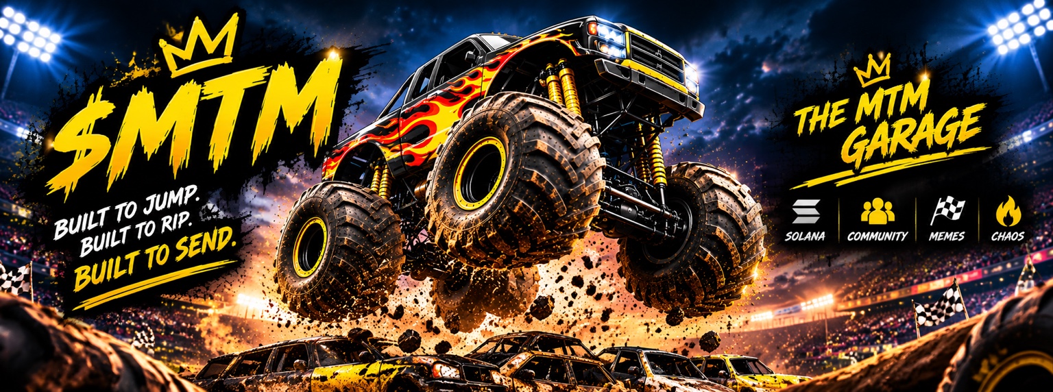 Monster Truck Mayhem truck jumping in the MTM Garage